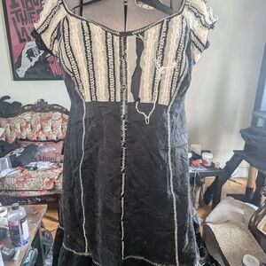 Lip Service Black and White Lace Women's Dress Y2K